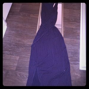 Cotton maxi summer dress with a waits string belt